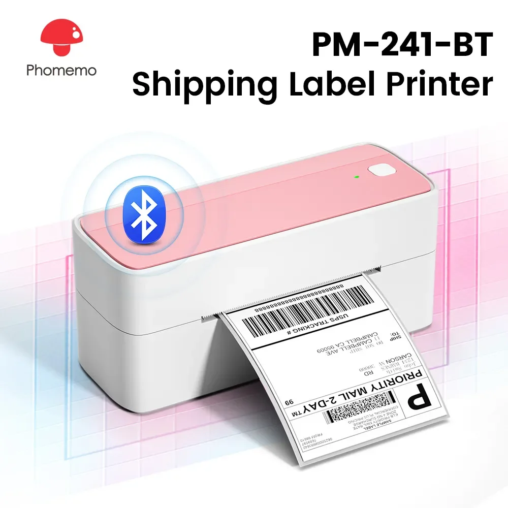Thermal Label Printer 4X6 Shipping - Phomemo 241 طابعة ملصقات حرارية بلوتوث