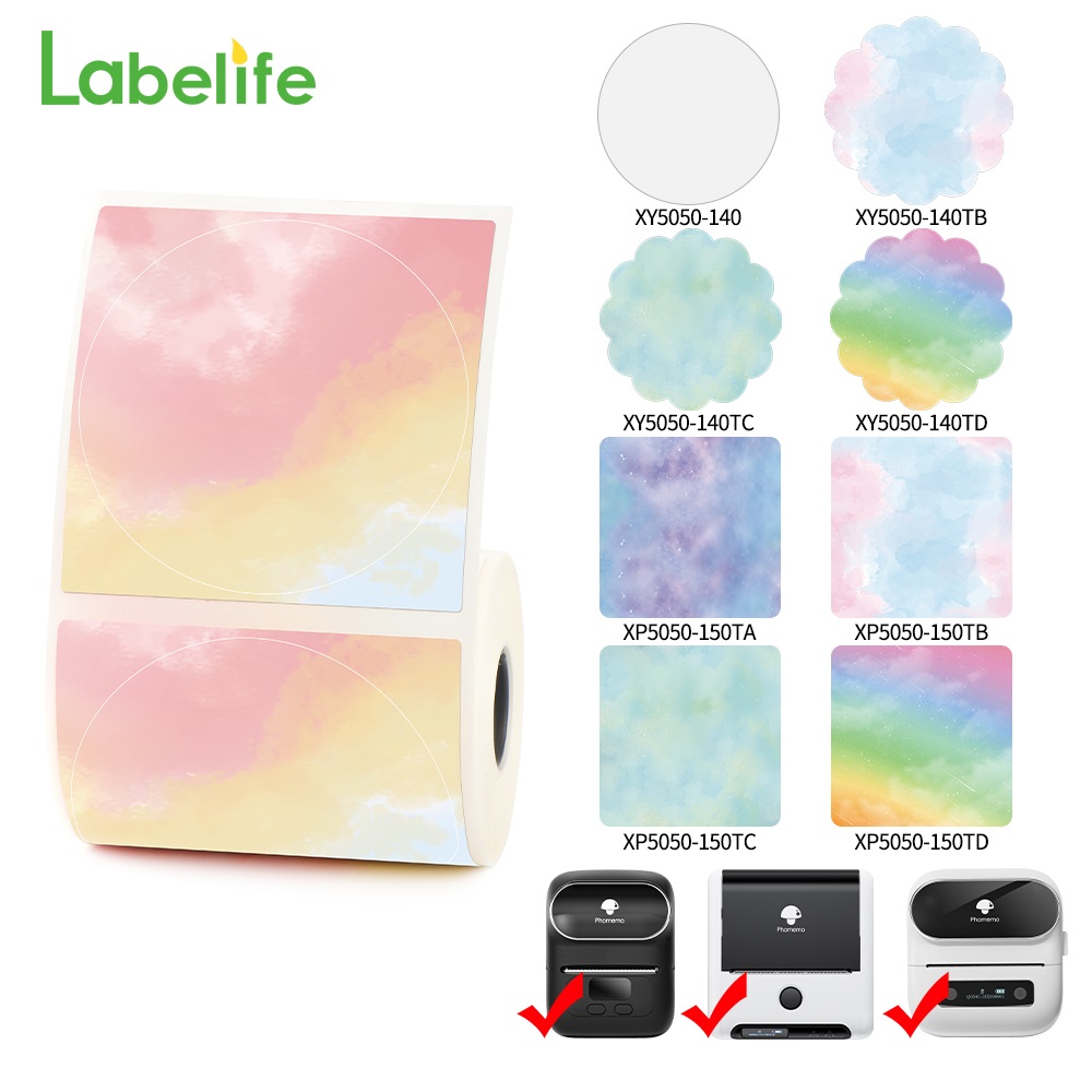 Round Sticker Thermal Labels Colored - ملصقات حرارية دائرية ملونة M110 M200