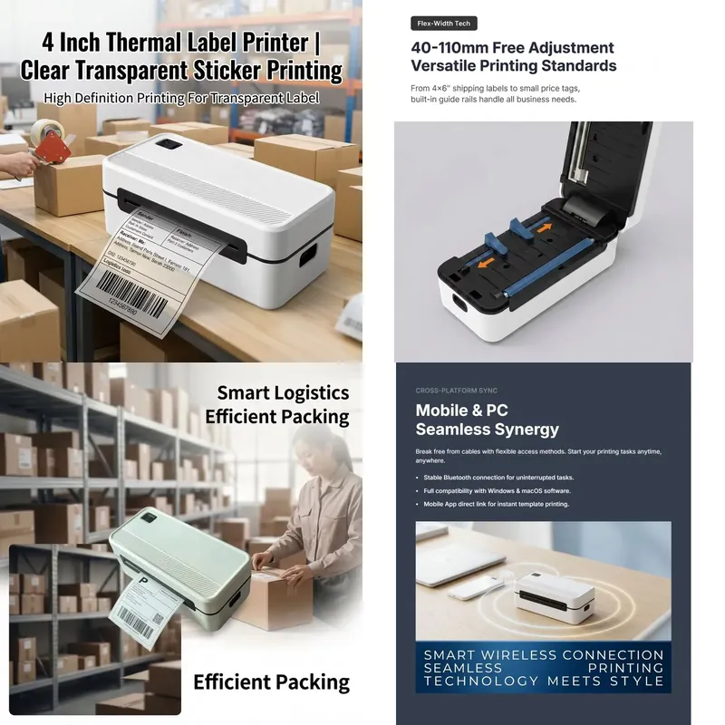 Barcode Printer Direct Thermal 110Mm - طابعة ملصقات حرارية مقاومة للماء بعرض