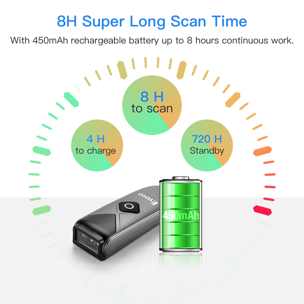 Wireless Barcode Scanner 2D Qr Laser - Eyoyo 2-Pack ماسح الباركود Mini QR