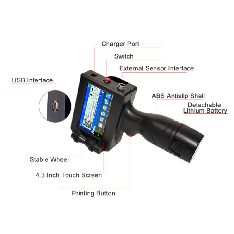 طابعة نافثة للحبر محمولة متعدد - مراجعة Handheld Inkjet Date Code Printer Gun وسعره