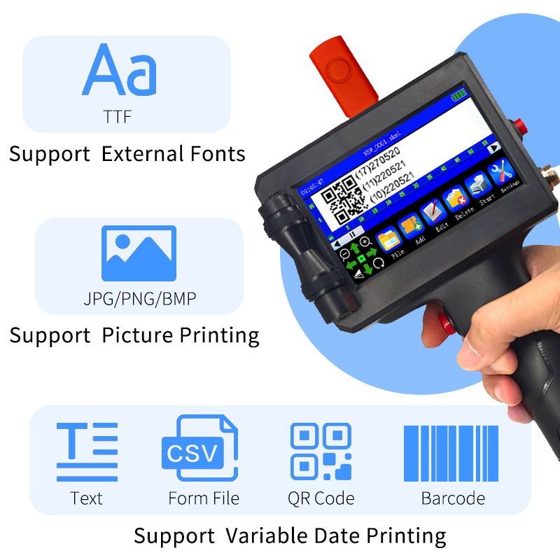 طابعة نافثة للحبر محمولة متعدد - مراجعة Handheld Inkjet Date Code Printer Gun وسعره