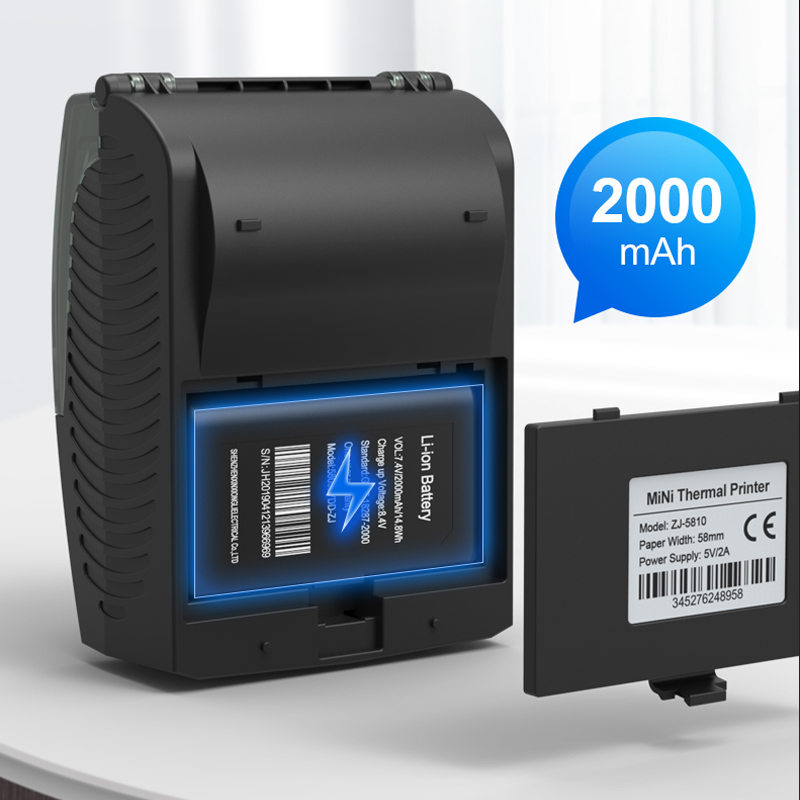 طابعة حرارية محمولة بتقنية الب - مراجعة Bluetooth Portable Thermal Receipt Printer 58Mm وسعره