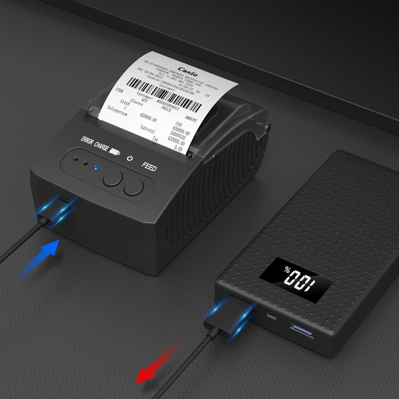 طابعة حرارية محمولة بتقنية الب - مراجعة Bluetooth Portable Thermal Receipt Printer 58Mm وسعره