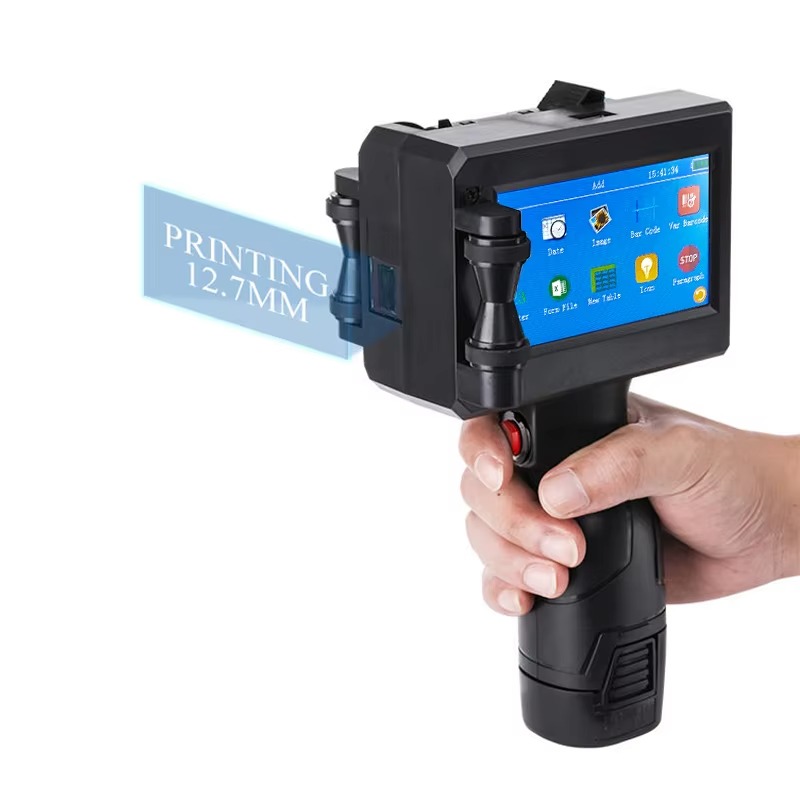 طابعة نافثة للحبر محمولة باليد - مراجعة Handheld Inkjet Date Code Printer Gun وسعره