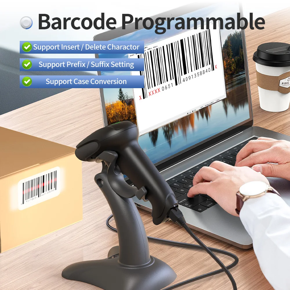 ماسح ضوئي محمول لاسلكي للباركو - مراجعة Wireless Barcode Scanner 2D Qr Laser وسعره