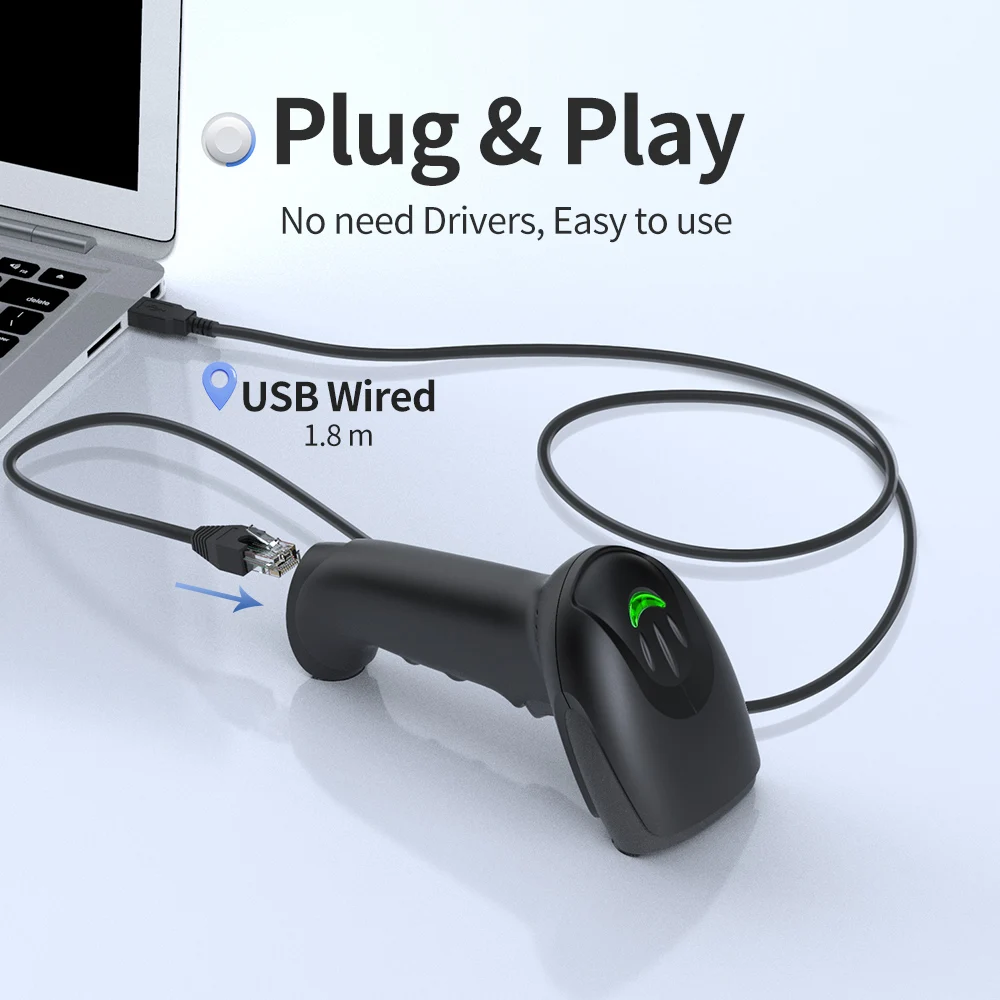 ماسح ضوئي محمول لاسلكي للباركو - مراجعة Wireless Barcode Scanner 2D Qr Laser وسعره