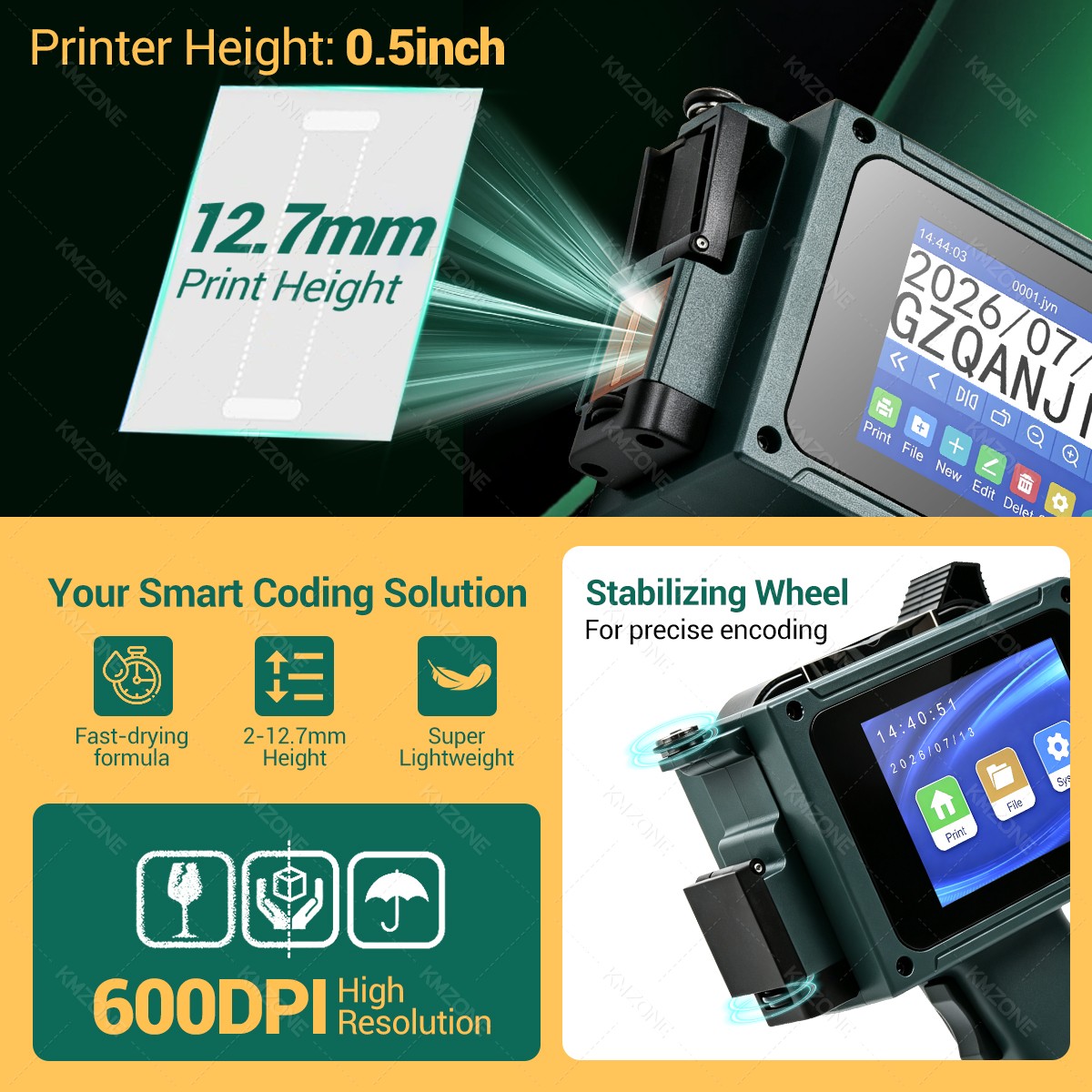 يشمل خرطوشة، ماكينة طباعة بالح - مراجعة Handheld Inkjet Date Code Printer Gun وسعره