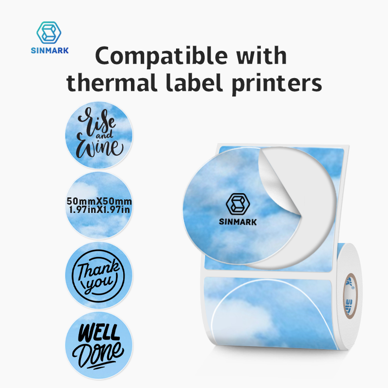 50 مللي متر ملصقات ورقية حراري - مراجعة Round Sticker Thermal Labels Colored وسعره