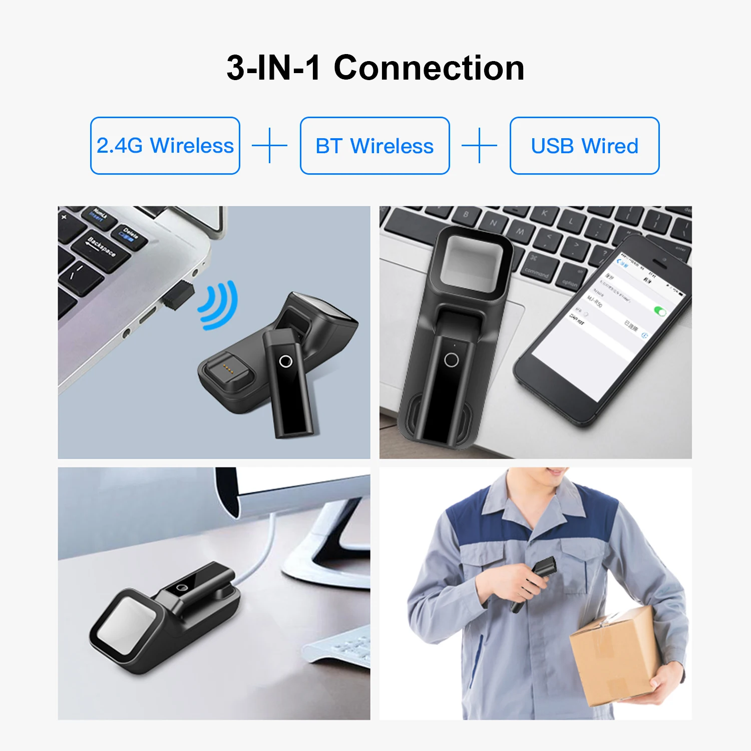 ماسح ضوئي صناعي متين بعيد المد - مراجعة Wireless Barcode Scanner 2D Qr Laser وسعره