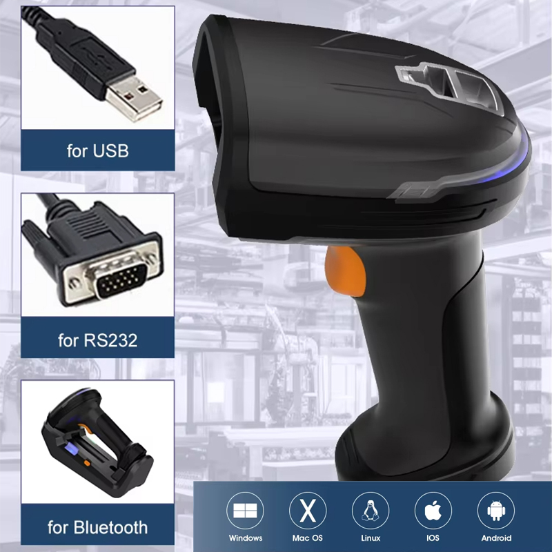 ماسح ضوئي محمول عالي السرعة لل - مراجعة Wireless Barcode Scanner 2D Qr Laser وسعره