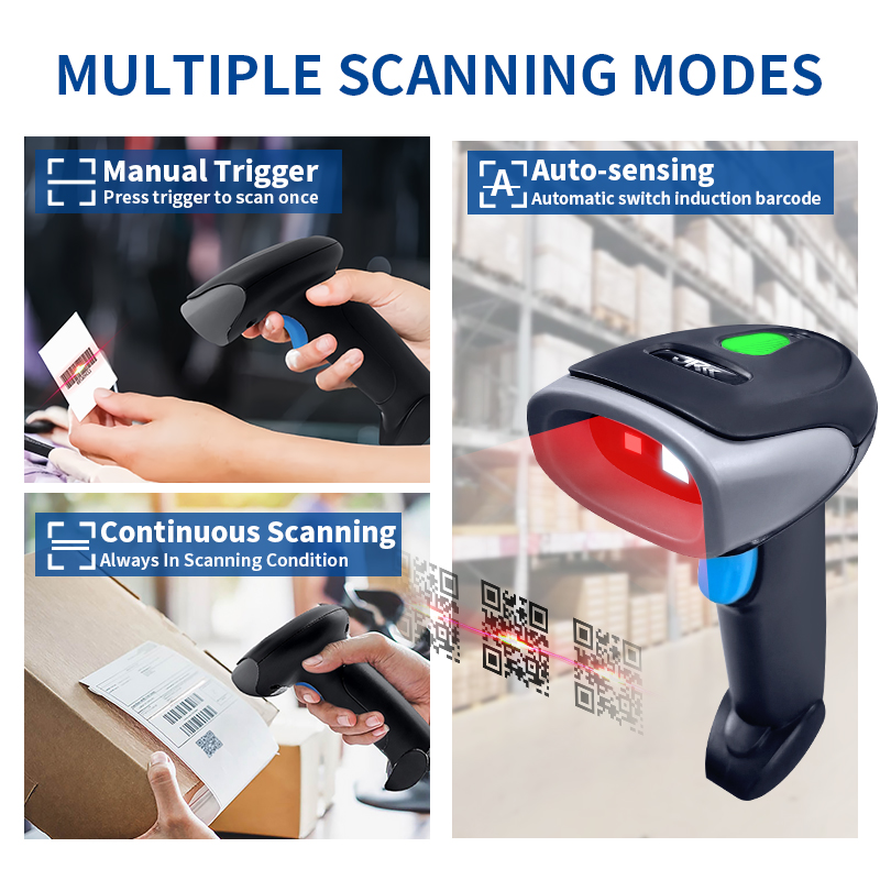قارئ باركود محمول سلكي ولاسلكي - مراجعة Wireless Barcode Scanner 2D Qr Laser وسعره