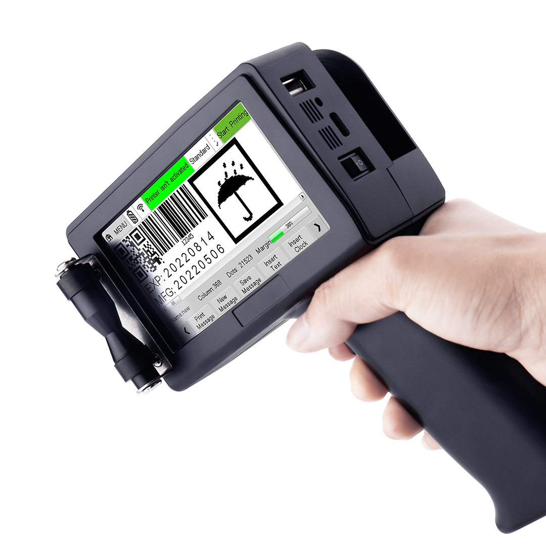 طابعة نافثة للحبر محمولة باليد - مراجعة Handheld Inkjet Date Code Printer Gun وسعره