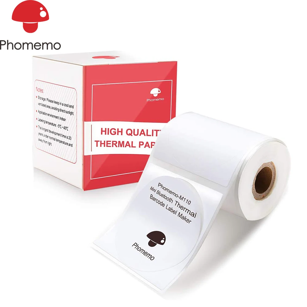 ورق حراري Phomemo للطابعة M110 - مراجعة Round Sticker Thermal Labels Colored وسعره