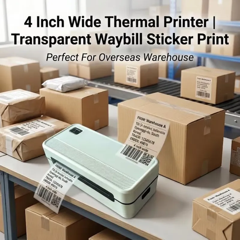 طابعة ملصقات حرارية مقاومة للم - مراجعة Barcode Printer Direct Thermal 110Mm وسعره