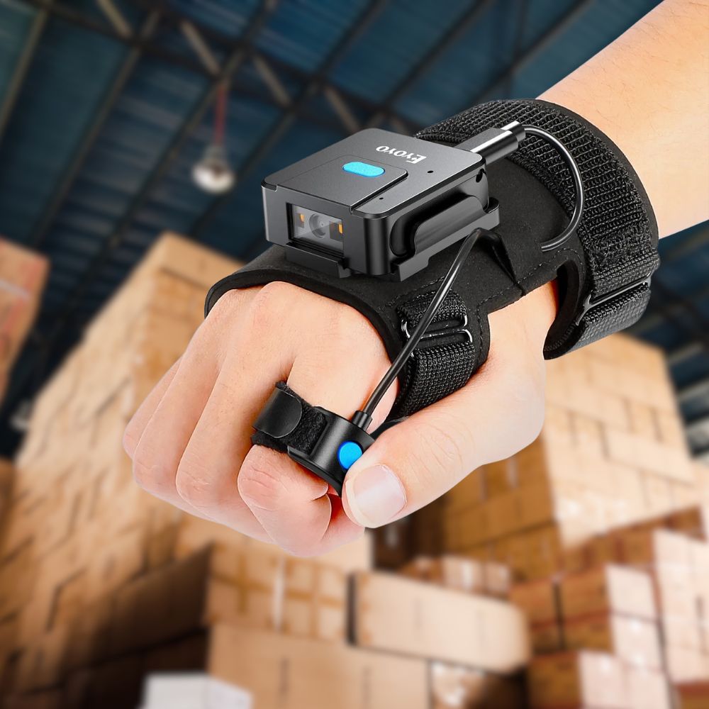 Eyoyo يمكن ارتداؤها 2D بلوتوث  - مراجعة Wireless Barcode Scanner 2D Qr Laser وسعره