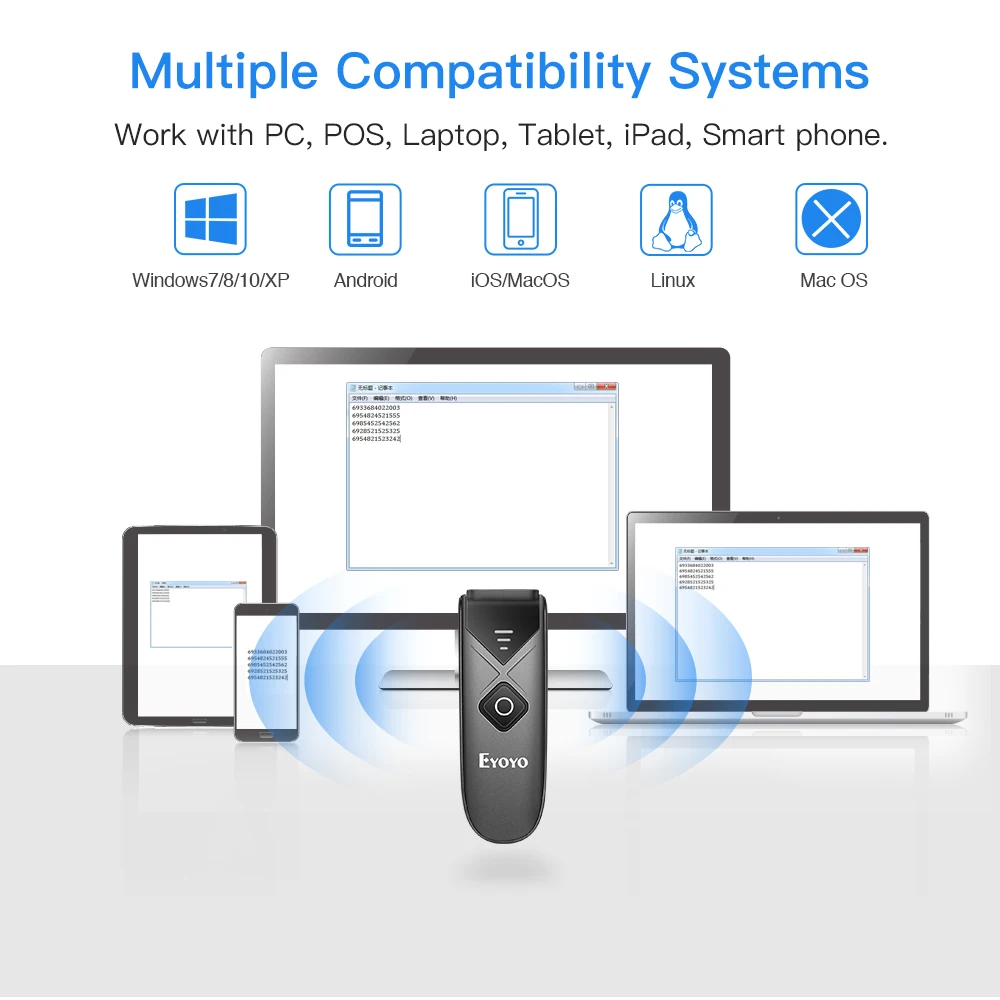 Eyoyo EY-015 Mini USB/Bluetoot - مراجعة Wireless Barcode Scanner 2D Qr Laser وسعره