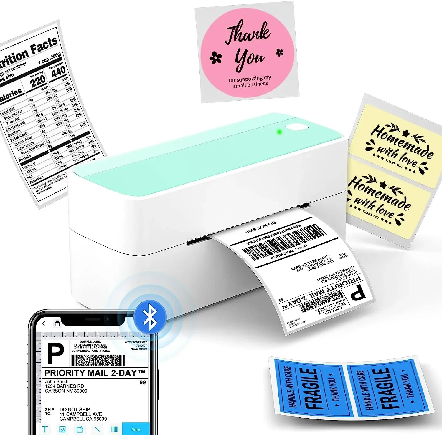 ورق لفائف الملصقات للطابعة الح - مراجعة Thermal Label Printer 4X6 Shipping وسعره