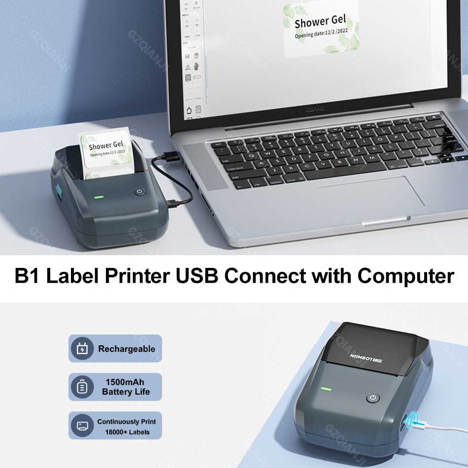 طابعة ملصقات لاسلكية نيمبوت B1 - مراجعة Round Sticker Thermal Labels Colored وسعره