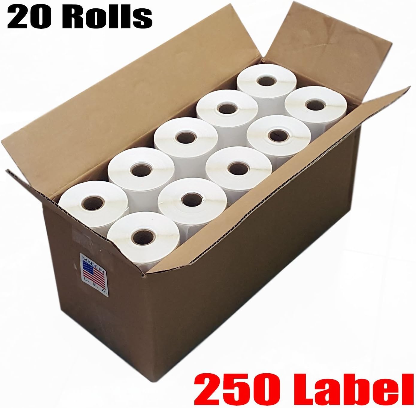 20 لفة من ملصقات الشحن الحراري - مراجعة Thermal Shipping Label Roll 4X6 500 وسعره