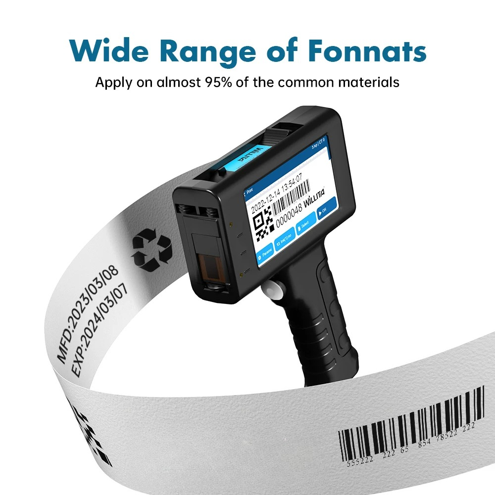 طابعة نافثة للحبر محمولة باليد - مراجعة Handheld Inkjet Date Code Printer Gun وسعره