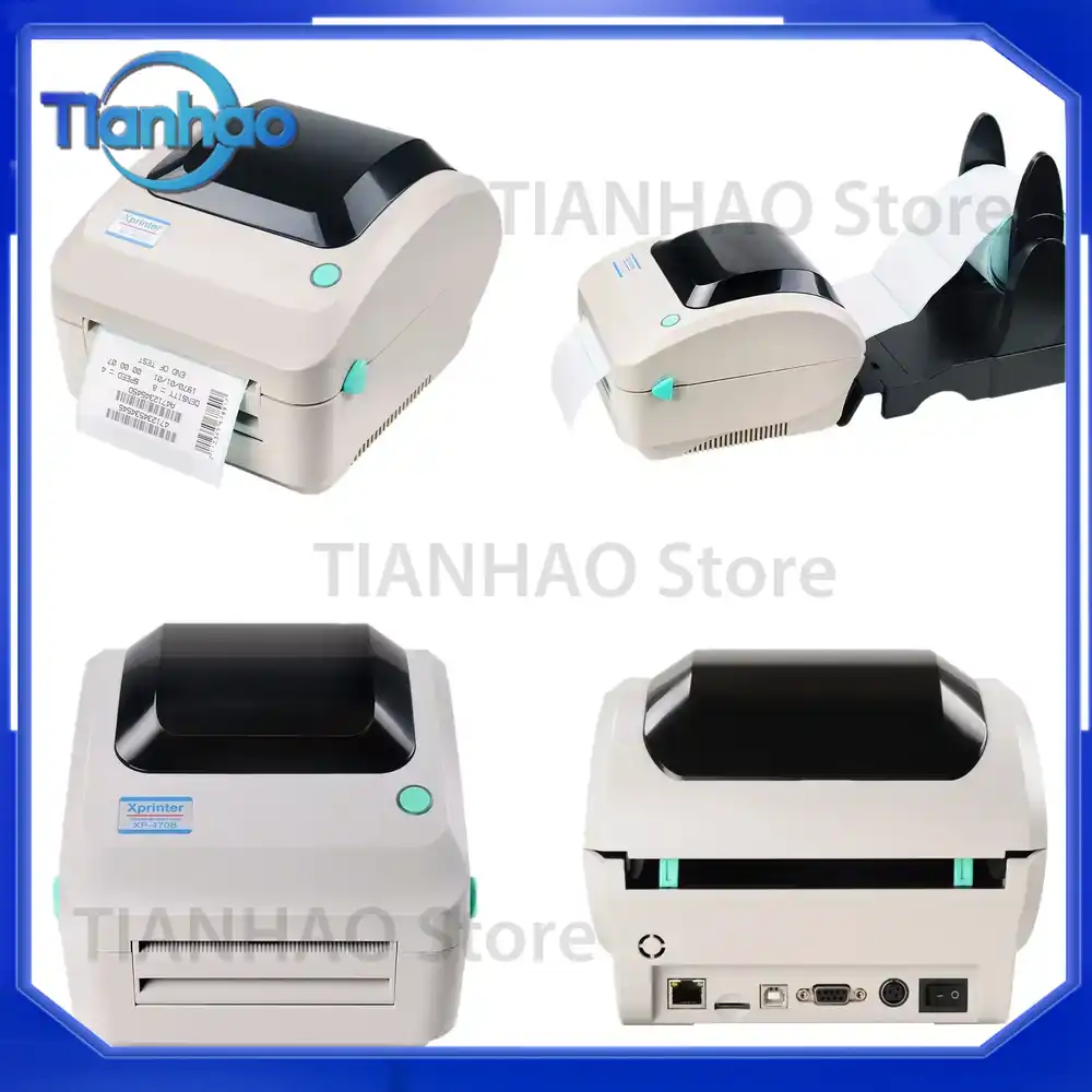طابعة ملصقات حرارية XP-470B من - مراجعة Thermal Label Printer 4X6 Shipping وسعره