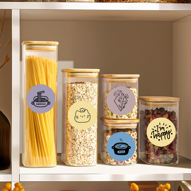 4 لفات من الملصقات الحرارية ال - مراجعة Round Sticker Thermal Labels Colored وسعره
