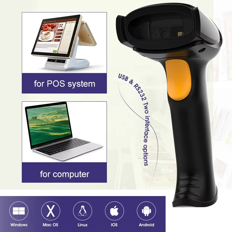 قارئ الباركود المحمول لانغهويك - مراجعة Wireless Barcode Scanner 2D Qr Laser وسعره