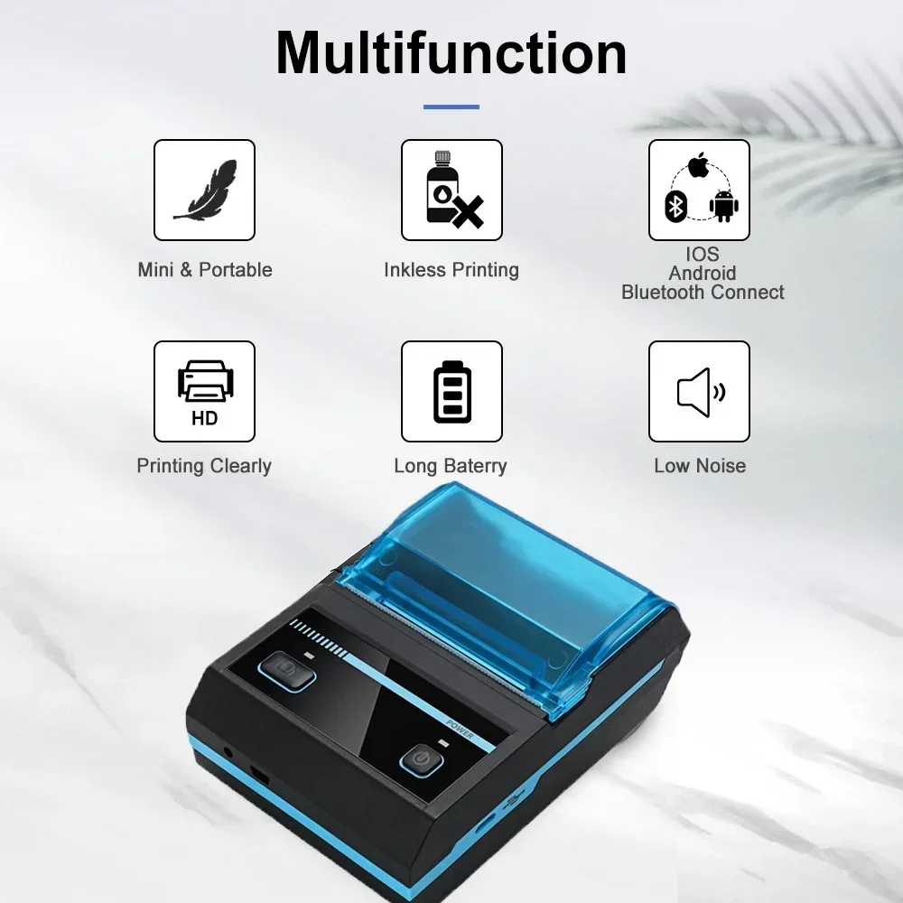 طابعة حرارية بلوتوث 58 ملم محم - مراجعة Bluetooth Portable Thermal Receipt Printer 58Mm وسعره