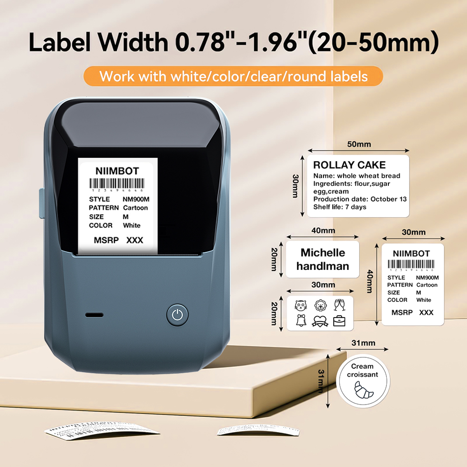 Niimbot B1 صانع الملصقات اللاس - مراجعة Round Sticker Thermal Labels Colored وسعره
