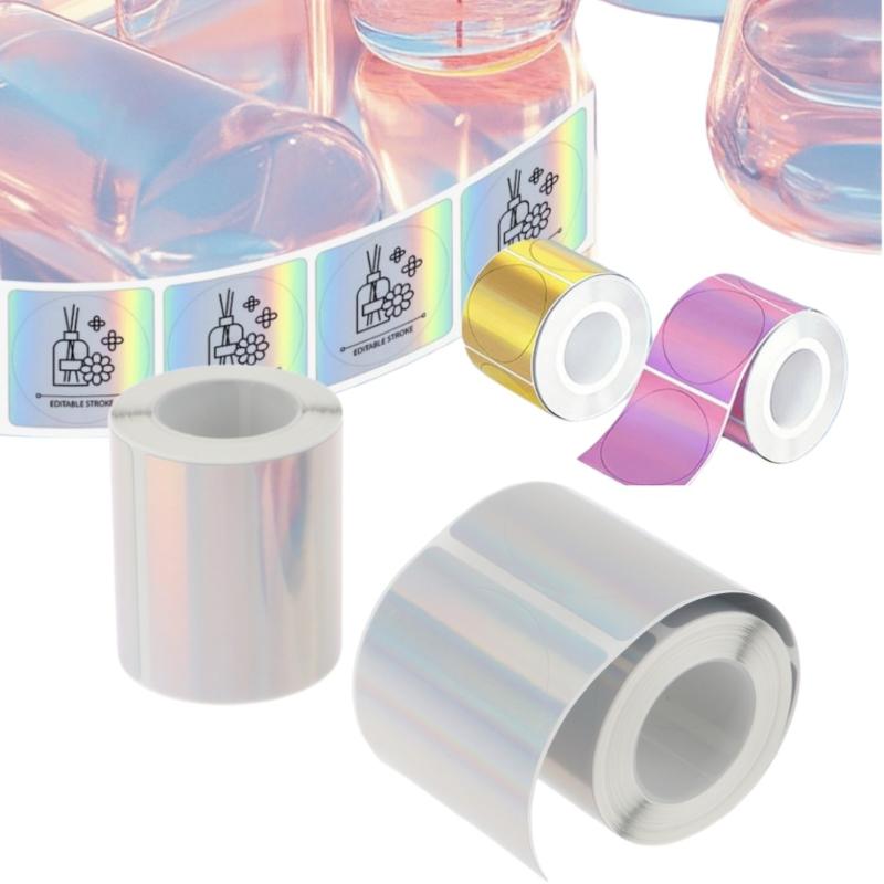 لفة واحدة من ملصقات الليزر الم - مراجعة Round Sticker Thermal Labels Colored وسعره