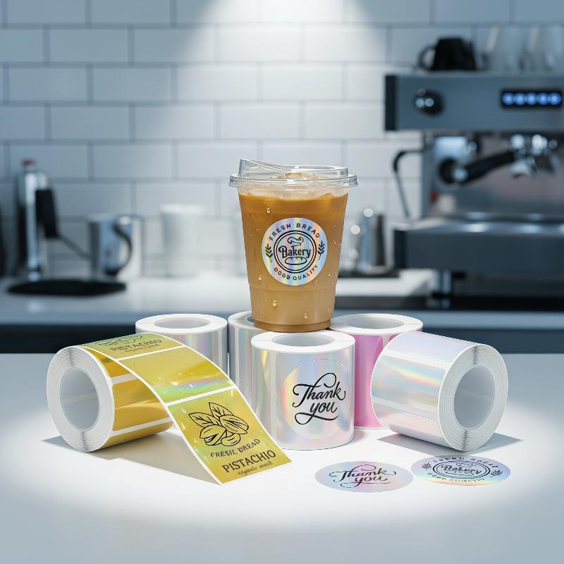 لفة واحدة من ملصقات الليزر الم - مراجعة Round Sticker Thermal Labels Colored وسعره