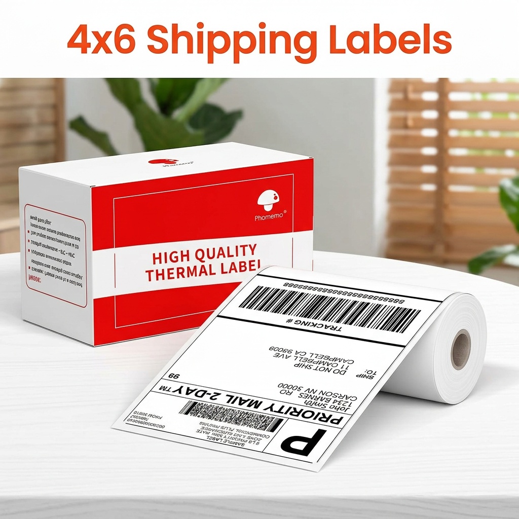 ملصقات شحن حرارية بيضاء مقاس 4 - مراجعة Thermal Label Printer 4X6 Shipping وسعره