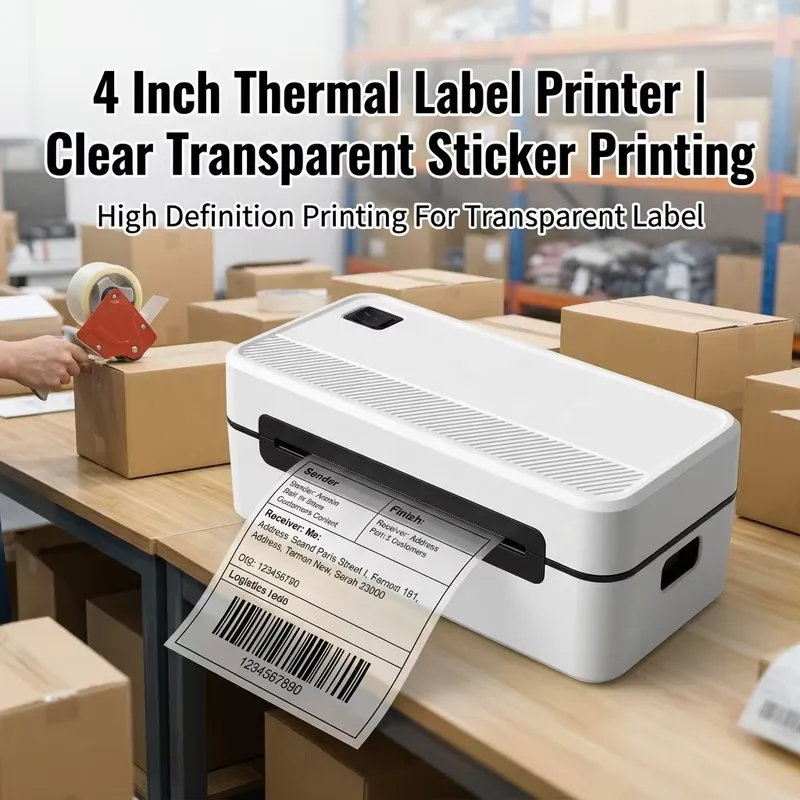 طابعة ملصقات حرارية مقاومة للم - مراجعة Barcode Printer Direct Thermal 110Mm وسعره