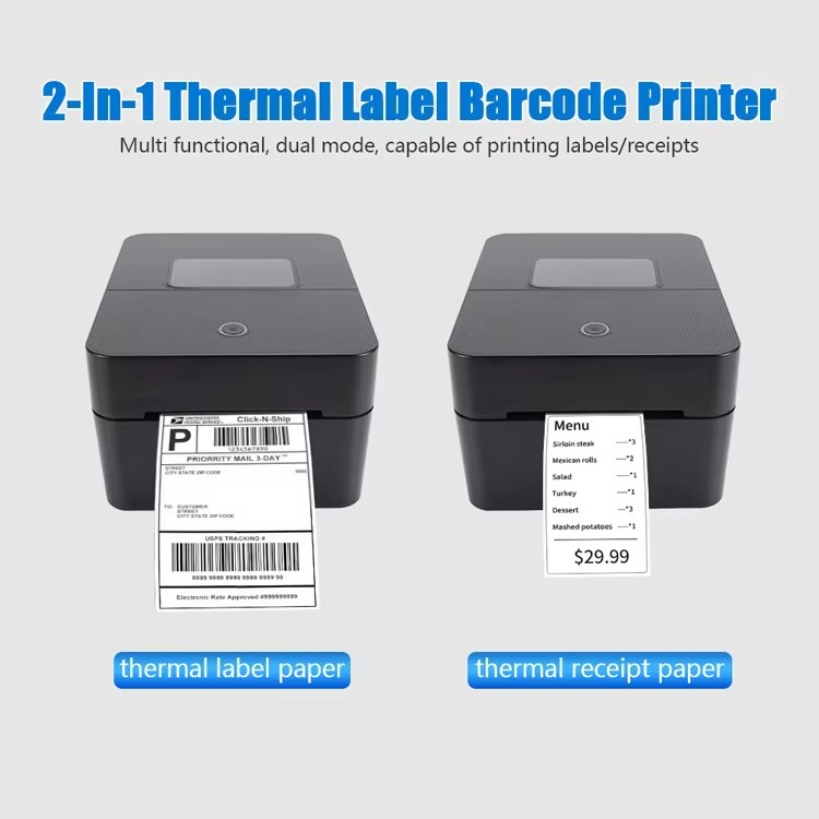 طابعة ملصقات الشحن الحرارية ال - مراجعة Barcode Printer Direct Thermal 110Mm وسعره
