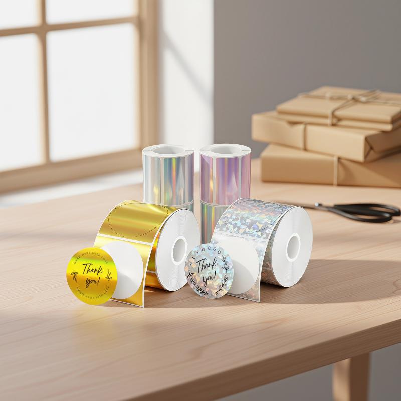 لفة واحدة من ورق الملصقات الحر - مراجعة Round Sticker Thermal Labels Colored وسعره