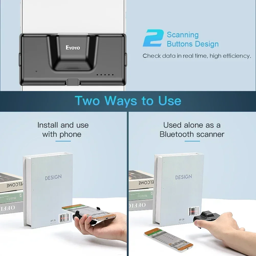 Eyoyo EY-022 2D بلوتوث ماسح ال - مراجعة Wireless Barcode Scanner 2D Qr Laser وسعره