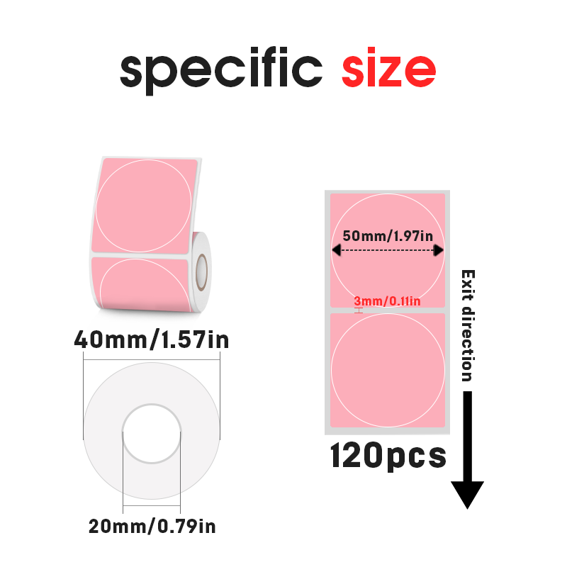SINMARK 3 لفات مستديرة اللون و - مراجعة Round Sticker Thermal Labels Colored وسعره