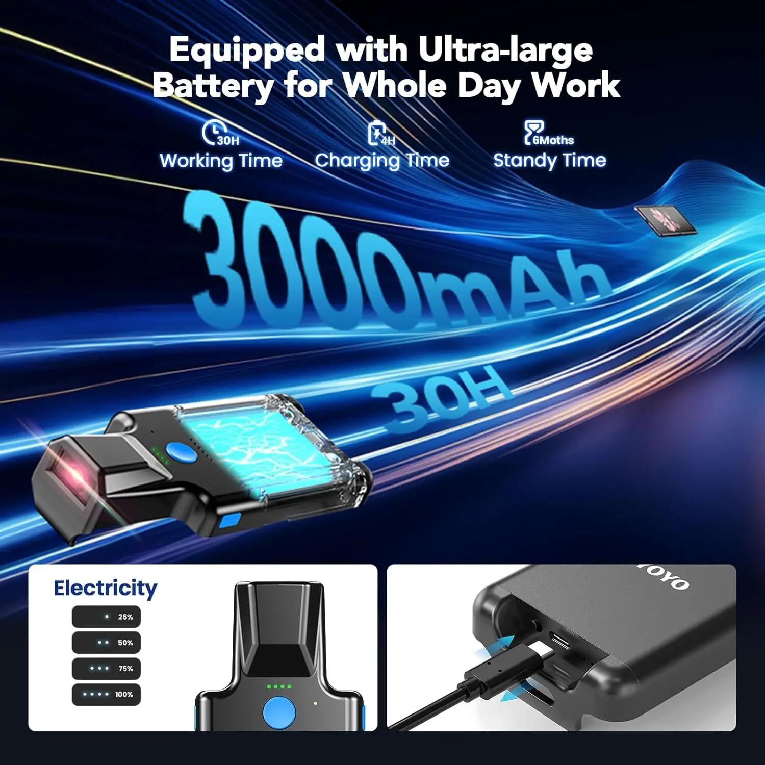 Eyoyo EY 036 plus 2D ماسح البا - مراجعة Wireless Barcode Scanner 2D Qr Laser وسعره