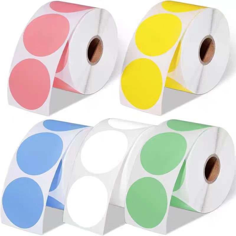 ورق ملصقات حراري ملون مستدير 1 - مراجعة Round Sticker Thermal Labels Colored وسعره