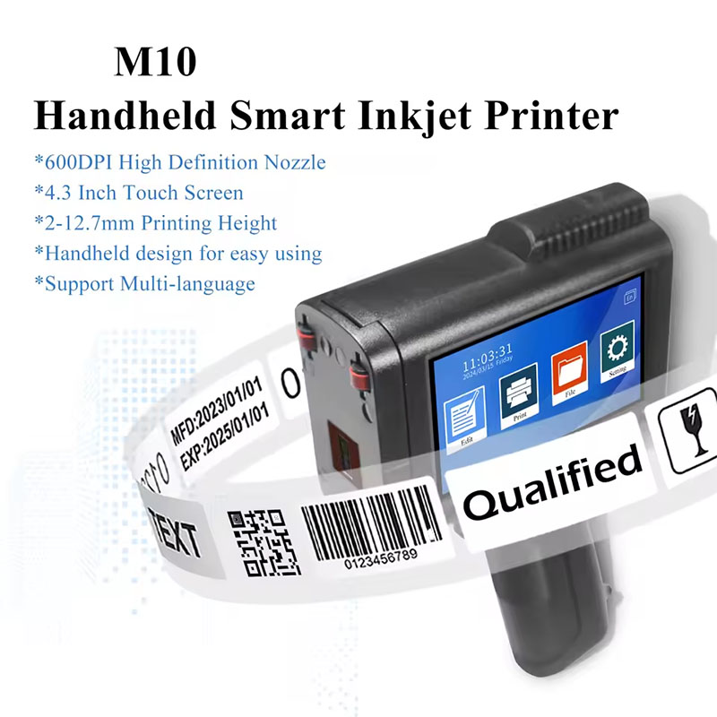 طابعة نافثة للحبر محمولة باليد - مراجعة Handheld Inkjet Date Code Printer Gun وسعره