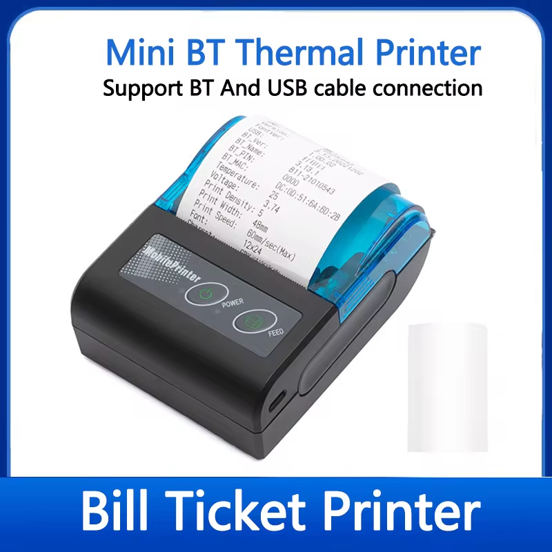 طابعة استلام حرارية محمولة لاس - مراجعة Bluetooth Portable Thermal Receipt Printer 58Mm وسعره