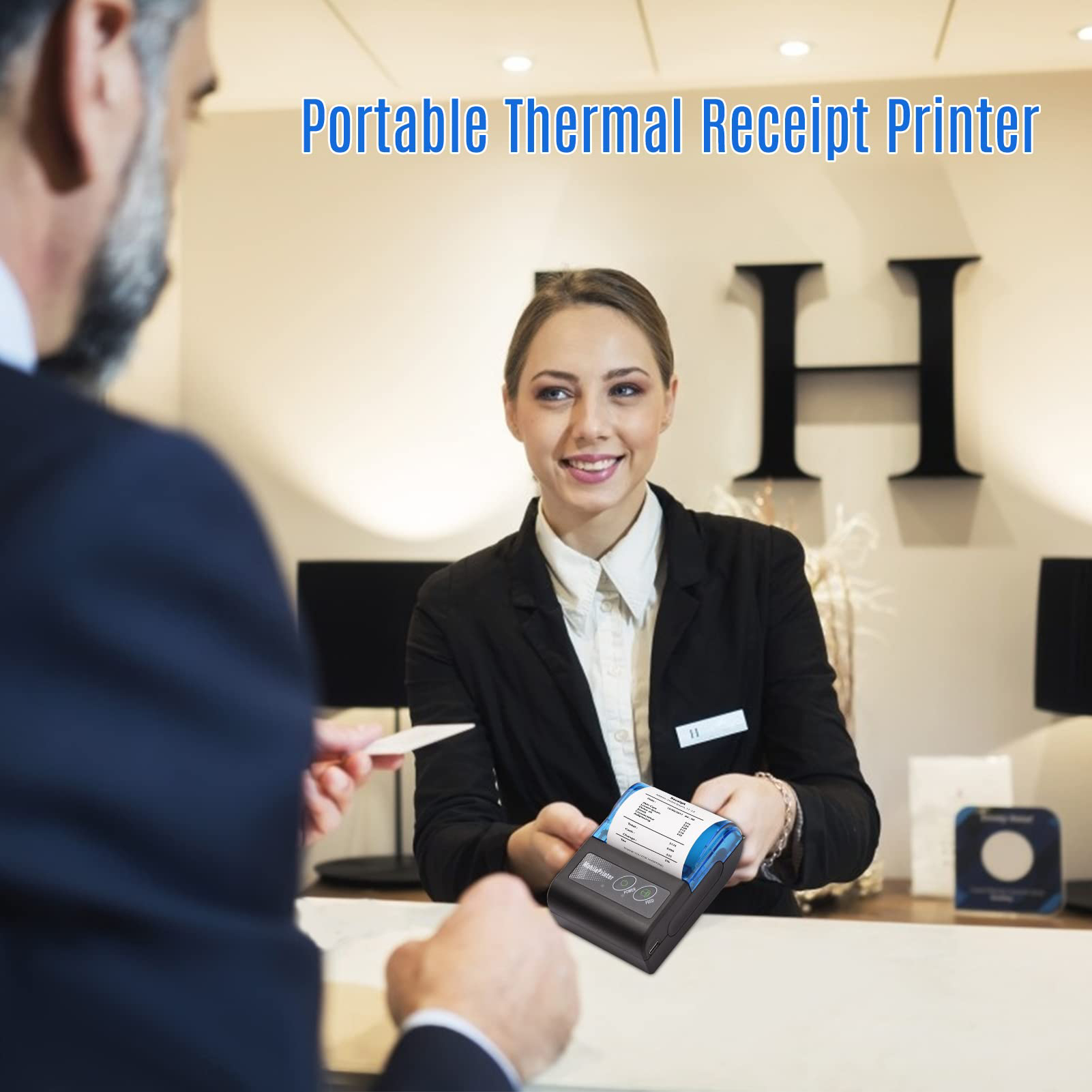 طابعة استلام حرارية محمولة لاس - مراجعة Bluetooth Portable Thermal Receipt Printer 58Mm وسعره