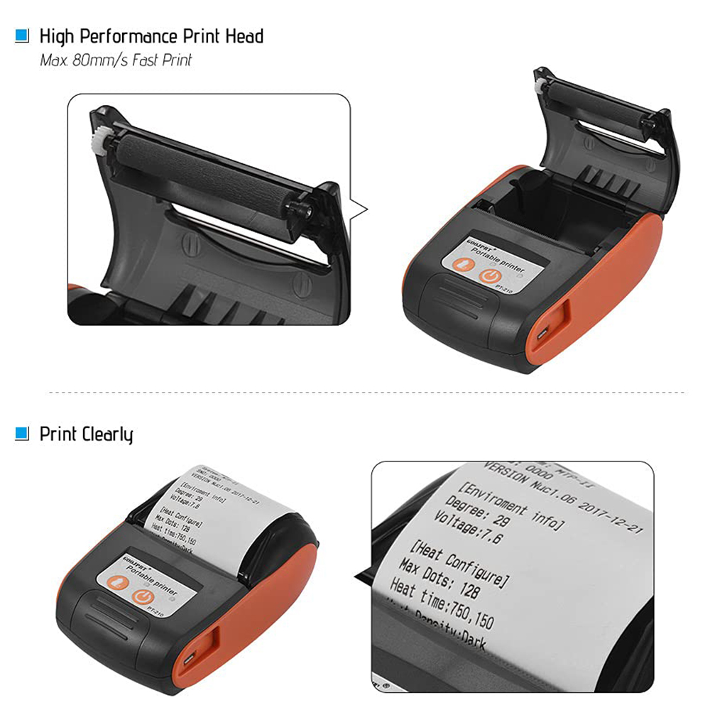طابعة إيصالات حرارية صغيرة محم - مراجعة Bluetooth Portable Thermal Receipt Printer 58Mm وسعره